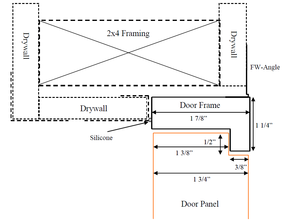 Frameless Inswing Door Cross-Section