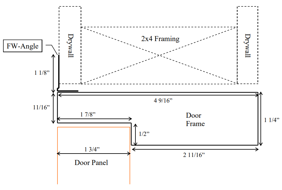 Frameless Outswing Door Cross-Section